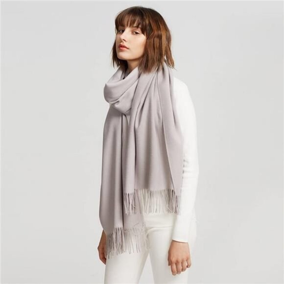 Womens Large Soft Cashmere Feel Pashmina Shawls Wraps Ladies Light Scarf - Picture 1 of 6
